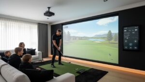 family room golf simulator