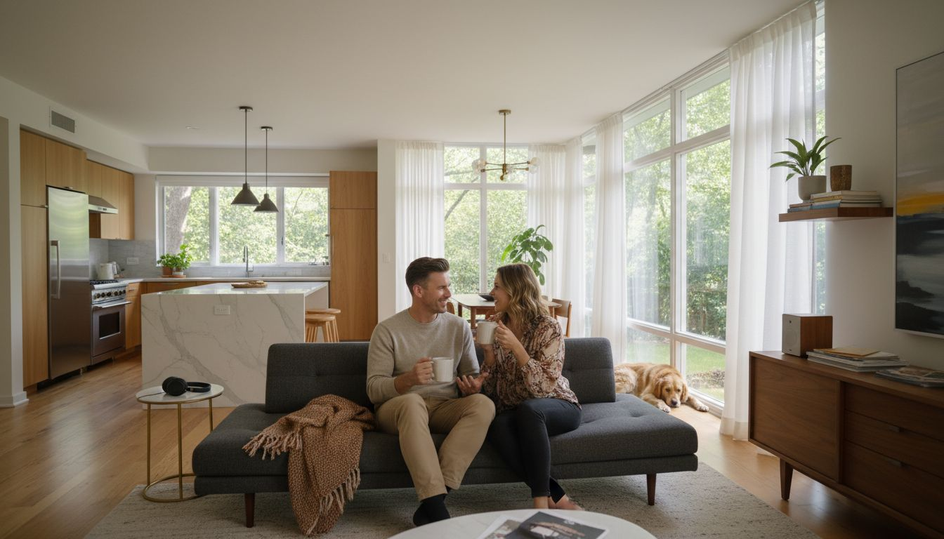 Atlanta home with multi-room audio speakers in use